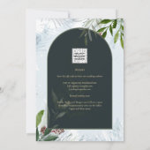 レアG ウィンターウェディング アクア ブルー グリーン ご招待 招待状 (裏面)