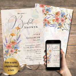 レアG スプリング サマー ボーホー フラワー ウェディング 招待状