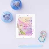 レアG ピンク カラーリリー フラワーのウェディング 招待状 チラシ (シングル)