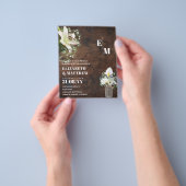 レアG ラスティック カラー リリー フラワーズ ウェディング インビテーション チラシ (手)