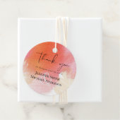 レアG 予算ウェディング レッドオレンジ 水彩 葉 フェイバータグ (インサイチュ)