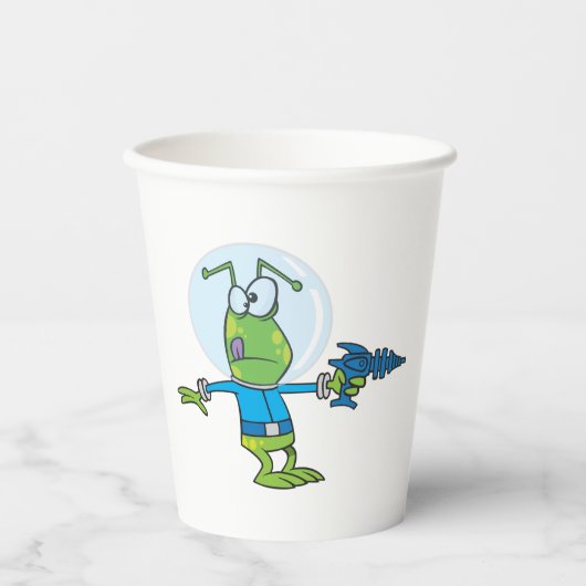 レイおもしろいガンSci-Fi宇宙侵入者とのエイリアン 紙コップ (正面)