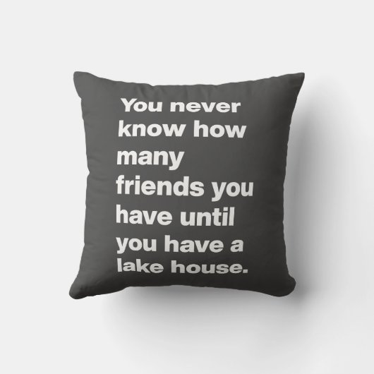 レイおもしろいクハウスフレンズ引用文タイポグラフィブラック クッション (裏面)