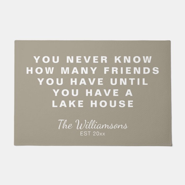 レイおもしろいクハウスフレンズ引用文パーソナライズされたタウペ ドアマット (正面)