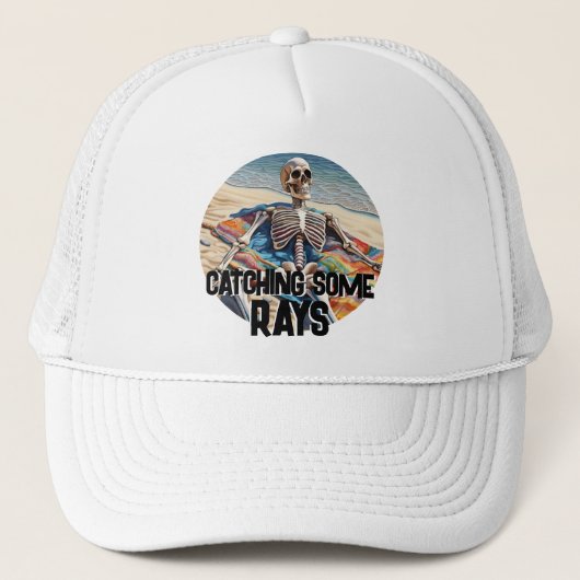 レイおもしろいスケルトンTシャツのキャッチ キャップ (正面)