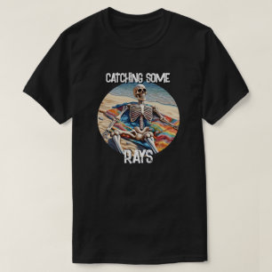 レイおもしろいスケルトンTシャツのキャッチ Tシャツ