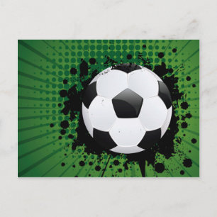 レイの背景にサッカーボール ポストカード