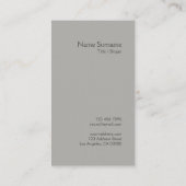 レイアウトのタイプエラーのBlack&Greyのモダンな最小主義の垂直 名刺 (裏面)