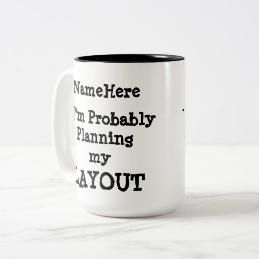 レイアウトを計画している – 名前を追加する ツートーンマグカップ (正面左)