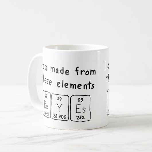 レイエスの周期表の名前のマグ コーヒーマグカップ (正面左)