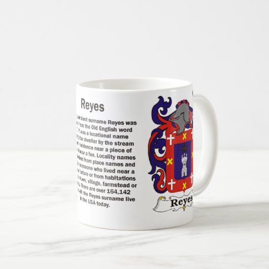 レイエスの家紋のマグ コーヒーマグカップ (正面右)