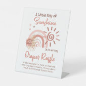 レイオブサンシャインガールベビーシャワーおむつラッフル 台座サイン (正面)