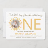 レイオブサンシャインフォトベビーファースト誕生日 招待状 (正面)