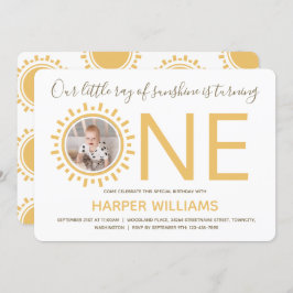 レイオブサンシャインフォトベビーファースト誕生日 招待状