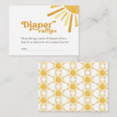 レイオブサンシャインレトロベビーシャワーおむつラッフル エンクロージャーカード (正面/裏面)