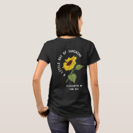 レイオブサンシャイン文字ブラックサンフラワーパーソナライズされた Tシャツ