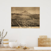 レイカカリフォルニア1884アンティークパノラママップ ポスター (キッチン)