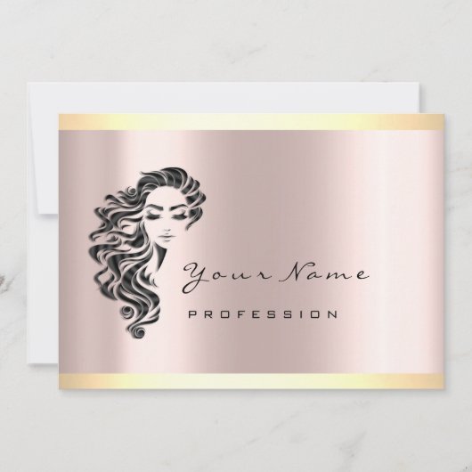 レイカメイクアップアーティスト美しいスタジオヘアドレッサーバラ 招待状 (正面)