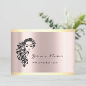 レイカメイクアップアーティスト美しいスタジオヘアドレッサーバラ 招待状 (スタンド正面)