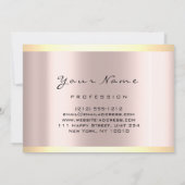 レイカメイクアップアーティスト美しいスタジオヘアドレッサーバラ 招待状 (裏面)