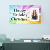 レイカラフルズカスタムフォト誕生日パーティバナー 横断幕 (トレードショー)