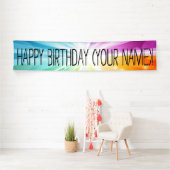 レイカラフルズパーソナライズされたバースデーパーティバナー 横断幕 (インサイチュ)