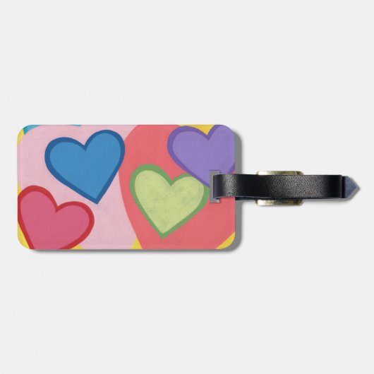 レイカラフルヤハートパーソナライズされたの荷物タグ ラゲッジタグ (裏面横)