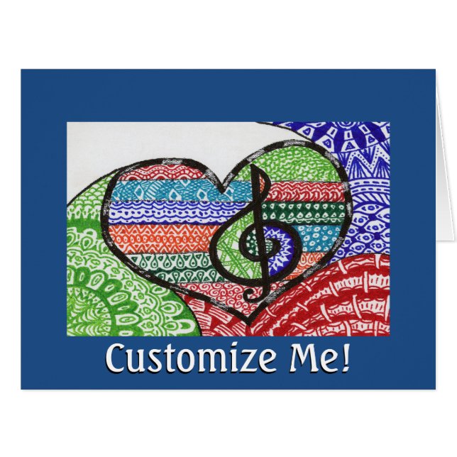 レイカラフルンボーミュージックハートダパーソナライズされたドル (正面横)