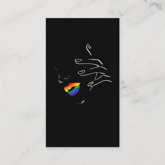 レイカラフルンボーリップスプライドゲイレズビアン同性愛者 名刺 (正面)