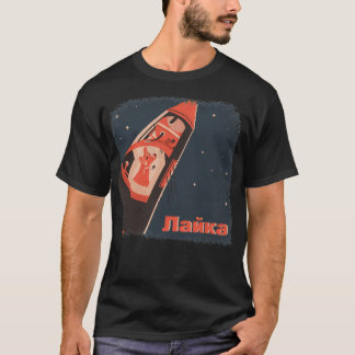 レイカ宇宙ドッグオンソヴィエトスプートニック宇宙船 Tシャツ