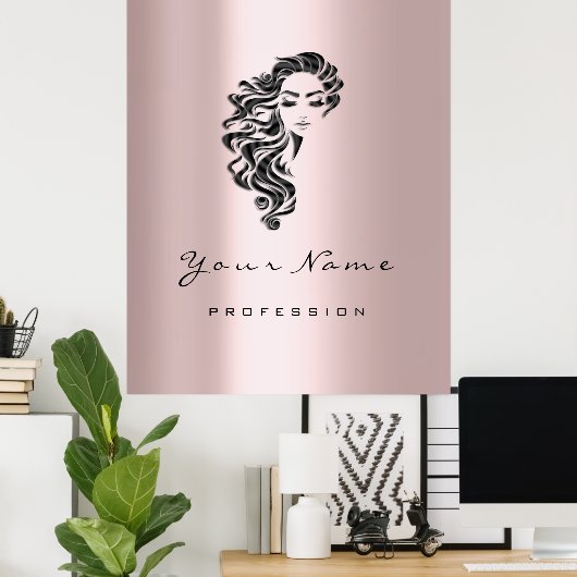 レイカ美しいスタジオヘアドレスメイクアップアーティスト ポスター (ホームオフィス)