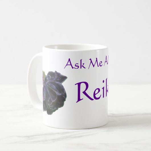 レイキの紫の薔薇 コーヒーマグカップ (正面左)