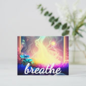 レイキエネルギーワーク 呼吸 豊かさ アファメーション ポストカード (スタンド正面)