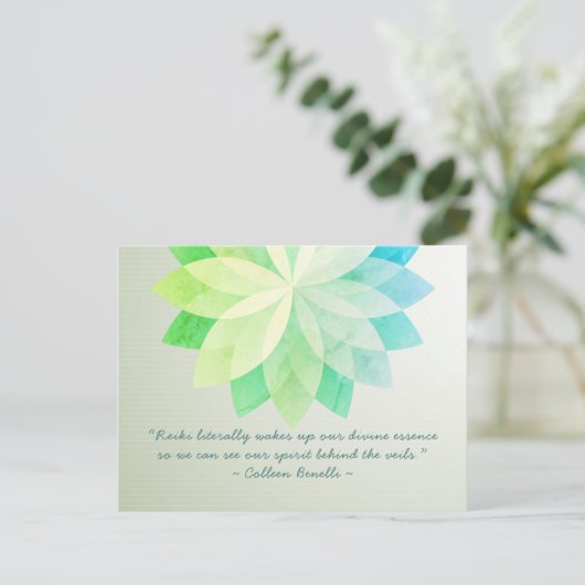 レイキマスター&ヨガ瞑想インストラクターの名言 ポストカード (スタンド正面)