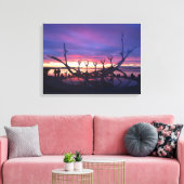 レイキャビクのサンセットキャンバス#3 キャンバスプリント (インサイチュ (リビング))