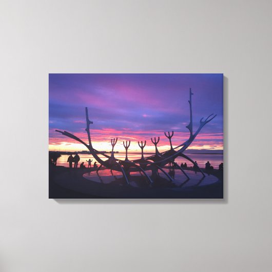レイキャビクのサンセットキャンバス#3 キャンバスプリント (正面)