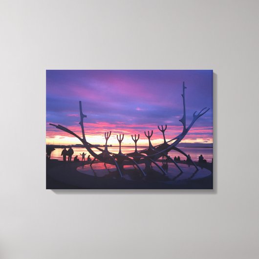 レイキャビクのサンセットキャンバス#3 キャンバスプリント (正面)