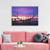 レイキャビクのサンセットキャンバス#3 キャンバスプリント (インサイチュ (リビング))