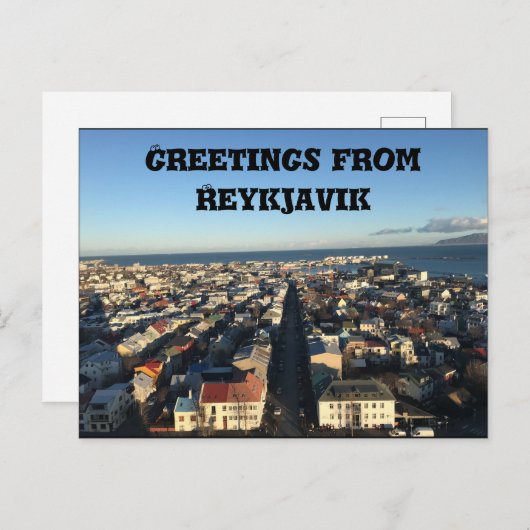 レイキャビクの葉書の挨拶 ポストカード (正面/裏面)