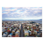 レイキャビクの街並み//レイキャビク,アイスランド フォトプリント (正面)