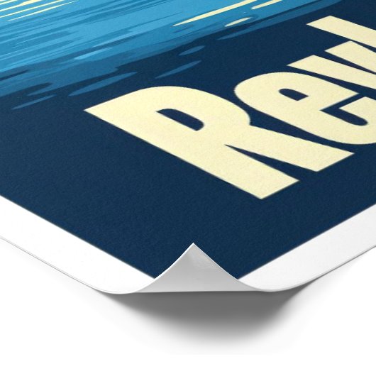 レイキャビクアイスランドアートヴィンテージトラベルイラストレーション ポスター (角)