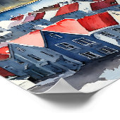 レイキャビクアイスランドウォーターカラー ポスター (角)