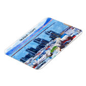 レイキャビクアイスランドシティビューウォーターカラー マグネット (左側)