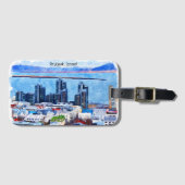 レイキャビクアイスランドシティビューウォーターカラー ラゲッジタグ (正面横)