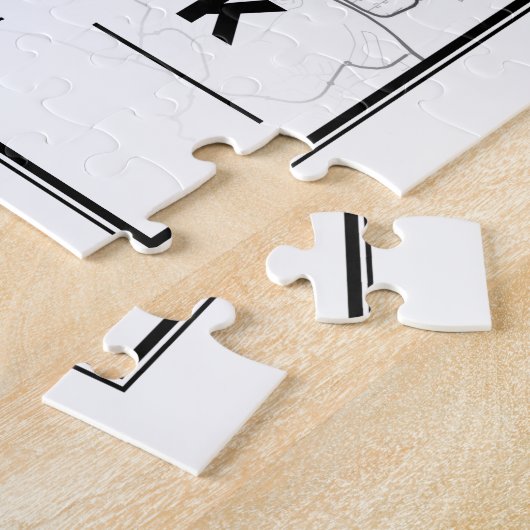 レイキャビクアイスランドシティーマップ |ミニマモダンリストアート ジグソーパズル (側面)