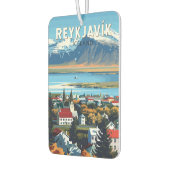 レイキャビクアイスランドトラベルアートヴィンテージ カーエアーフレッシュナー (左)