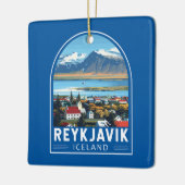 レイキャビクアイスランドトラベルアートヴィンテージ セラミックオーナメント