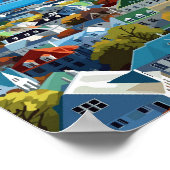 レイキャビクアイスランドヴィンテージ旅行イラストレーション ポスター (角)