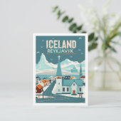 レイキャビクアイスランドヴィンテージ有名なトラベルプレイス ポストカード (スタンド正面)