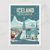 レイキャビクアイスランドヴィンテージ有名なトラベルプレイス ポストカード (正面)